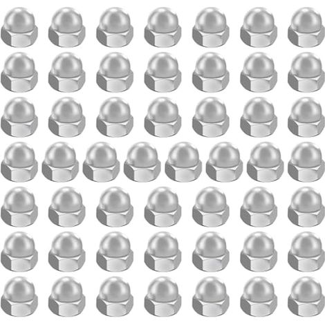 Lot de 50 écrous borgnes M10, forme haute conforme à la norme DIN 1587, en acier inoxydable A2 V2A, écrous borgnes hexagonaux