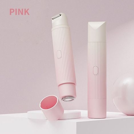 Épilateur - USB Type-C Rechargeable - Corps Entier Jambes Bras Aisselles Maillot Sourcils - Rose - 5 Têtes (1/5)