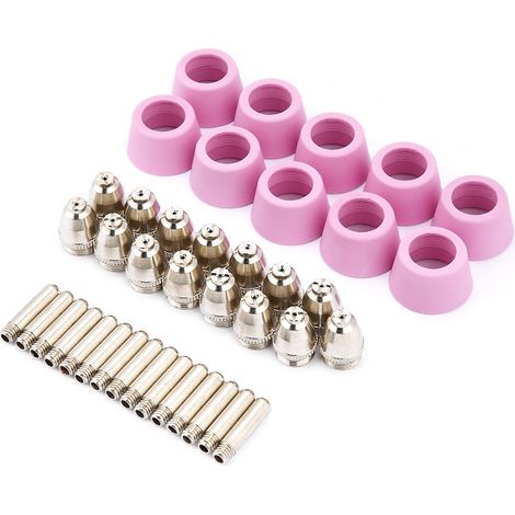 Kit de 40 pièces pour torche de découpe plasma AG60 SG55 : consommables (électrodes, buses, coupelles). (1/5)
