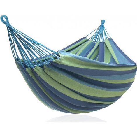 Hamac d'intérieur, hamac de jardin, peut être suspendu, tissu durable et confortable, 200100 cm (bleu-vert)