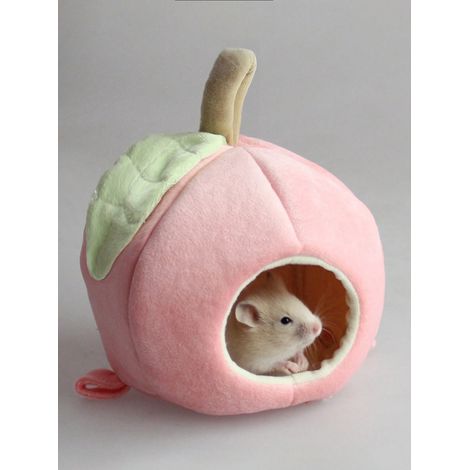 Lit pour hamster design pêche — couleur Pink, en polyester, pour usage quotidien et cadeau ideal (1/4)