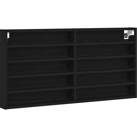 Maison Exclusive - Vitrine Schwarz Eichen-Optik 100 x 8,5 x 50 cm