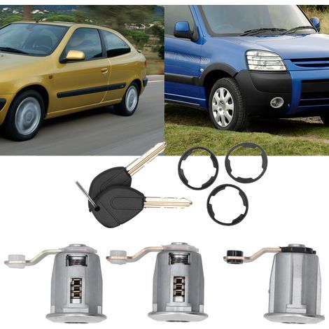 3 Pièces Barillet de Serrure avec Clés Compatible Citroën Berlingo, Xsara, Picasso (1/5)