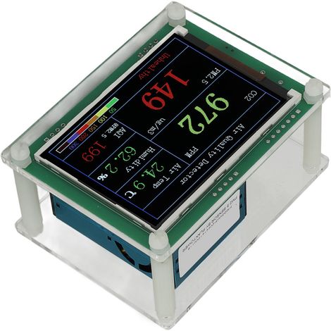Moniteur de qualité de l'air domestique : détecteur de dioxyde de carbone, capteur haute précision, mesure des PM2.5, de la température et de l'humidité (1/5)