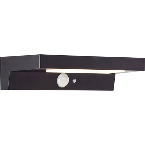 Brilliant Barker G40415/06 Applique solaire extérieure avec détecteur de mouvement LED 3 W noir (1/4)