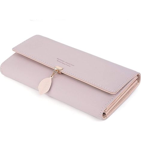 Portefeuille en cuir pour femme, grand portefeuille, portefeuille élégant pour femme, portefeuille long en cuir, portefeuille en similicuir doux et lisse (1/5)