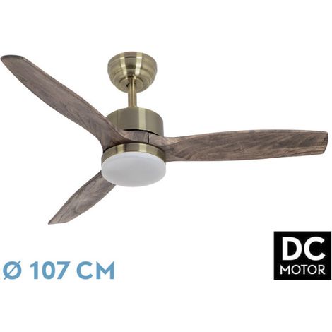 Ventilatore DC Torino 24w Pelle 3 pale Rovere 6velocità 107d 2424lm 3000k,4000k,6500k Telecomando+timer+memoria