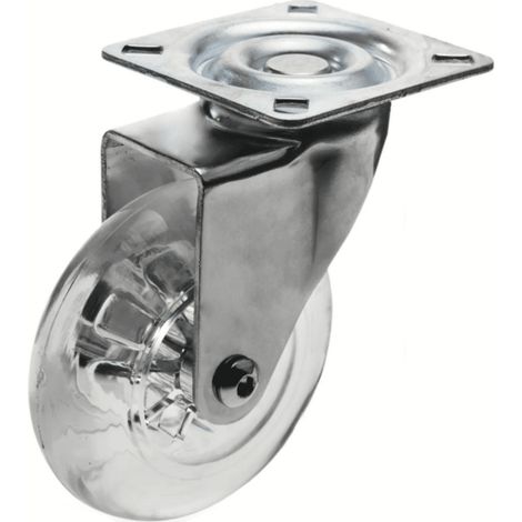 RUOTA RUOTE ROTELLA CARRELLO GIREVOLE CARRELLI TRASPARENTE 2" 50 mm 624b
