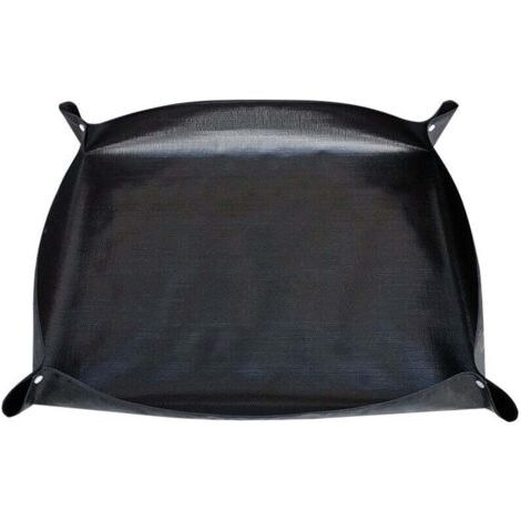 Base de trasplante para plantas – 100 × 100 cm – cuadrada – portátil – bandeja de trasplante – plegable – lámina impermeable para trasplante – negro (1/4)