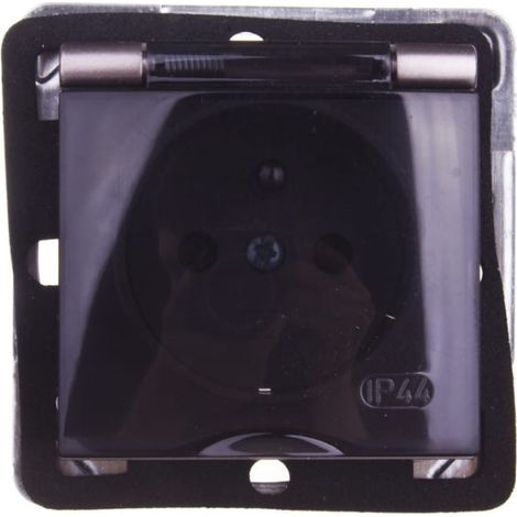 Impresja Spritzwassergeschützte Steckdose mit/mit IP44 transparenter Abdeckung Titan GPH-1YZ/m/23/d