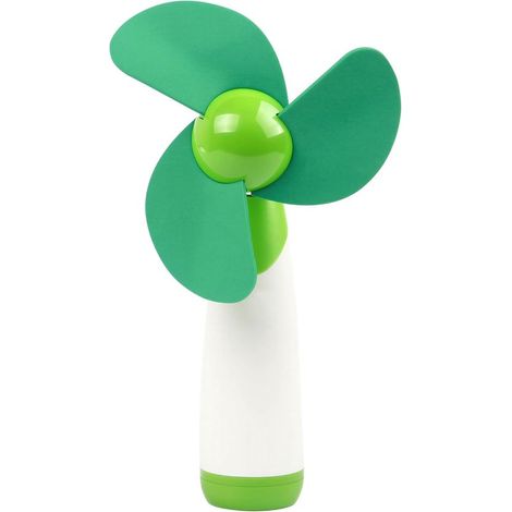 Ventilador portátil con aspas flexibles y cabezal verde ajustable. (1/5)