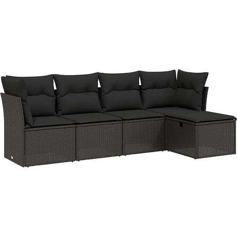 Maison Exclusive - Set de muebles de jardín 5 pzas y cojines ratá (1/4)