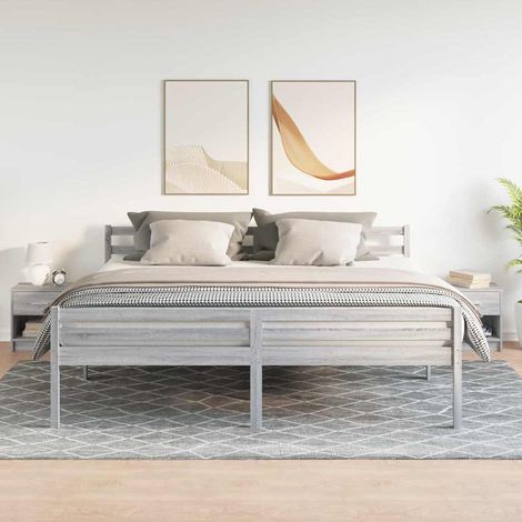 Bedside Cabinets 2 pcs with Drawer Grey Sonoma 39x28x41 cm vidaXL