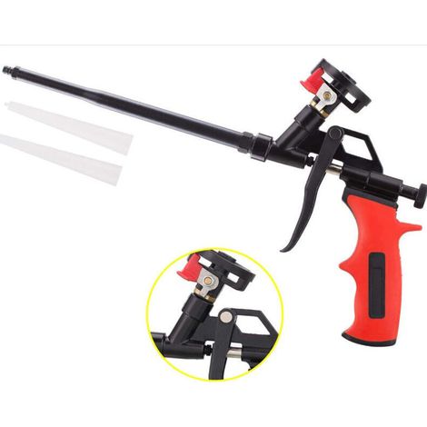 Pistolet d'application de joint en mousse pulvérisée, pistolet à mousse isolante expansée, pistolet à calfeutrer robuste pour remplir et sceller les interstices des fenêtres (1/4)