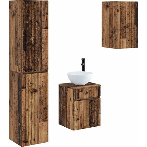 Bathroom Furniture Set 3 pcs Old Wood 33 x 34.5 x 160 cm vidaXL (1/5)