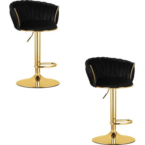 MIG-Hocker – schwarz/goldenes Gestell x 2 (1/5)