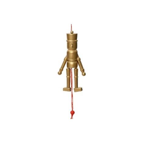 Schiaccianoci natalizio in legno oro H12 cm