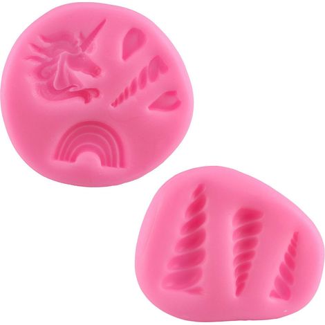 Moule En Silicone Forme De Licorne - 2 Pièces - Non Adhérent - Pour Chocolat Pâte À Sucre Yaourt Congelé - Décoration De Gâteaux Fêtes D'Anniversaire (1/5)