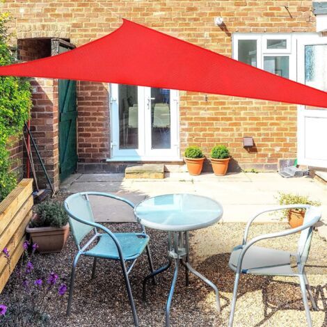 Voile d'ombrage Voile de Soleil Imperméable Une Protection des Rayons UV à 95% pour Extérieur Terrasse Jardin Camping Fête Piscine avec Cordes (2x2x2m, Rouge) (1/3)