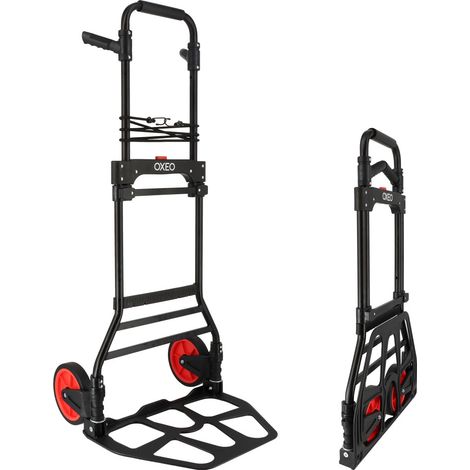 Diable pliable 150kg - Tube acier - Roues increvables - Faible encombrement - Ht 115cm - Plateau antidérapant aluminium 35x29cm (1/5)