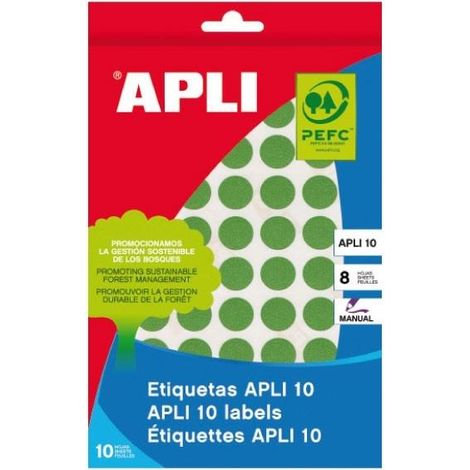 02745 etiqueta autoadhesiva Alrededor Permanente Verde 320 pieza(s)
