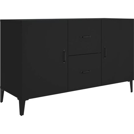 Credenza cassettiera cassettiera mobile contenitore organizer cucina soggiorno soggiorno 100 x 36 x 60 cm legno composito nero 020035799