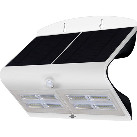Brennenstuhl Faretto Solare LED da Esterno Con Sensore di Movimento SOL WAVE 800, Lampada a LED Esterno Con Sensore Crepuscolare e Pannello Solare, LED di alta qualità 800lm, IP 65, Nero/Bianco (1/5)