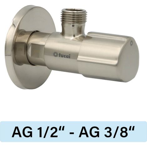 Eckventil Tucai TMM C850 Premium AG/AG  1/2"-3/8" gebürsteter Stahl