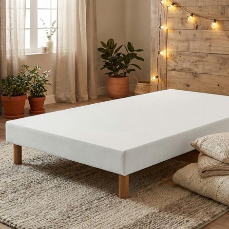 Sommier bois massif lattes passives tissu blanc 80 x 200 (1/5)