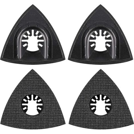 4Pcs Delta Sanding Pad 80mm Multi Tool Accessories Attachment Pad, Multi Tool Blade, Oscillating Tool Accessories for Worx Mikita Dewalt Power Tool, Worx Tool, Bosch Multi Tool (1/5)