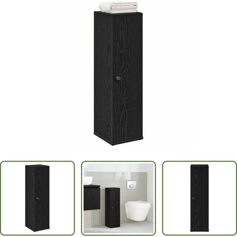 Toilettenpapierhalter - Badezimmerschrank mit Rollenhalter Schwarz 20,5x22x72 cm (1/5)