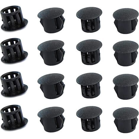 20 Pièces 13mm Bouchons en Plastique Rond, Cache Trou Meuble, Cache Trou Plastique, Noir, Bouchon de Trou de Percage pour Verrouillage Trou Meubles (1/5)