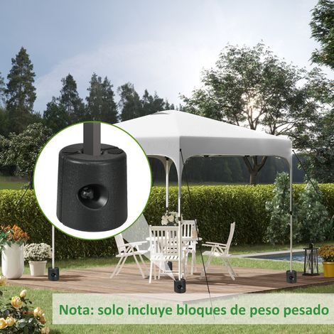 Pack de 4 Pesos para Carpas Plegables Soportes Rellenables con 8,7 kg de Agua o 12 kg de Arena Ø21,5/24x25,5 cm Negro (1/5)