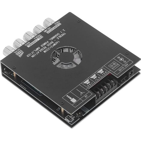 Bluetooth-Audio-Leistungsverstärker mit Höhen- und Bassregelung, Stereo-Verstärkermodul für Geschäft und Zuhause, DC 15-36V, Soundkarte. (1/5)
