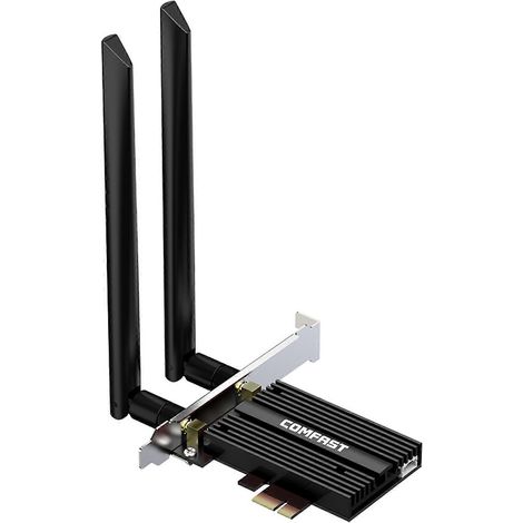 Carte réseau sans fil tri-bande Wi-Fi 6E Gigabit CF-AX181 Pro pour ordinateur de bureau 3000 Mb/s 6 GHz/5,8 GHz/2,4 GHz PCIe BT 5.2 (1/5)