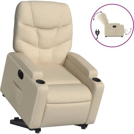 Fauteuil inclinable électrique en tissu beige (1/5)