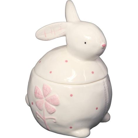 Osterfigur – Keramikgefäß in Form eines Hasen, weiß, 20 cm