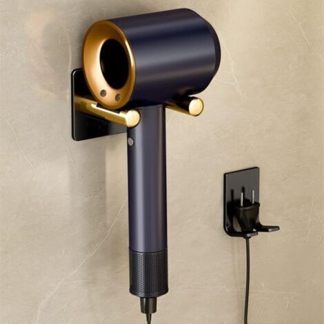 Porte Seche Cheveux, Support Sèche-Cheveux Mural Adhesif,Porte Seche Cheveux sans Percage pour Dyson, Accroche Rangement Seche Cheveux pour Salle de Bain (1/4)