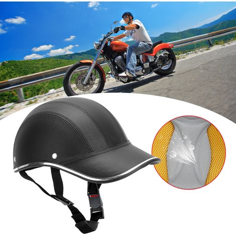 Casque de moto de sécurité pour hommes et femmes, portable, résistant aux chocs, en ABS (noir A0322) (1/5)