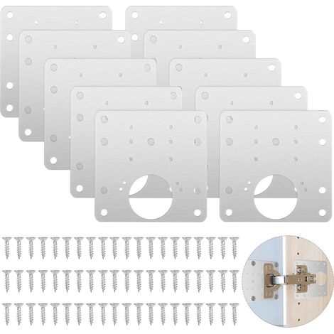 10-piece cabinet door hinges, furniture repair kit, for cabinets, wood, furniture, doors (1/5)