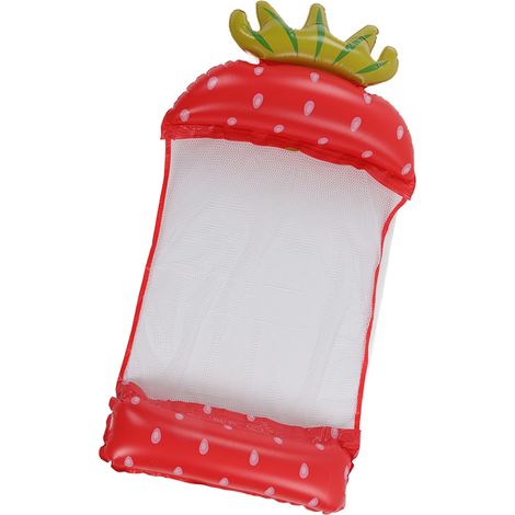 Hamac Flottant Gonflable Chaise Multifonction pour Piscine, Modèle Fraise, Accessoire de Bassin