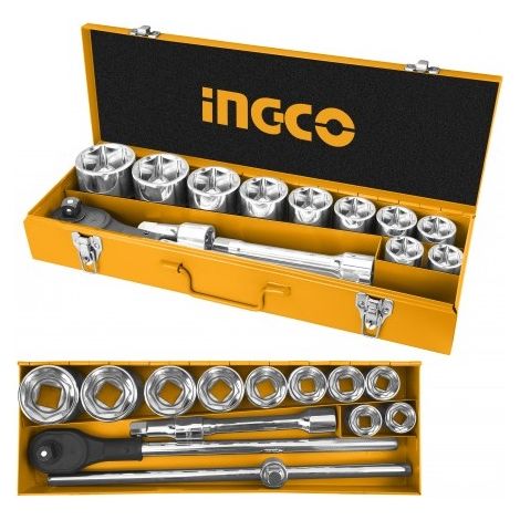 Set chiavi a Bussola 3/4 - da 30 a 60mm - 15pz - Cassetta Metallo - INGCO HKTS034151 (1/2)