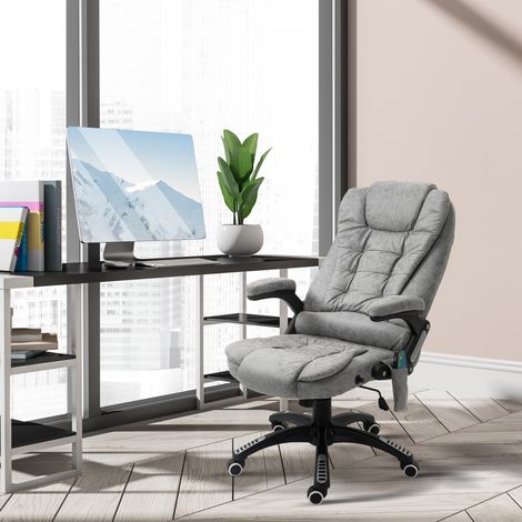 Sillón ejecutivo con función de masaje y calefacción, ergonómico, regulable, hasta 120 kg, gris.