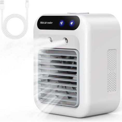 Climatiseur Portable, Climatiseur Mobile Silencieux, Refroidisseur d'air de 500 ml, Rafraichisseur dair, 2 Vitesses+2 Modes de Brumisation, Réglage de la direction du vent à 20°, Mini Climatiseur Ada (1/5)