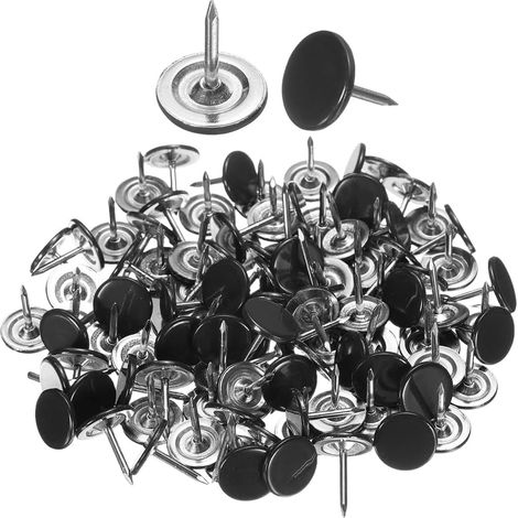 (50 pièces ) 11 mm x 13 mm Noir clous de tapissier, tête plate, clous décoratifs pour meubles, punaises pour canapé et tête de lit (1/5)