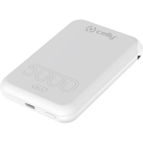 Power Bank Celly MAGPB5000EVOWH da 5000 mAh con Caricatore Wireless, Batteria Esterna Bianca, Compatibile MAGCHARGE 5A (1/5)