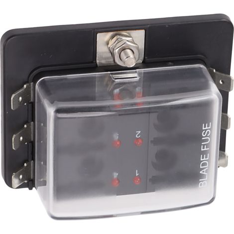 Boîtier étanche 6 voies pour fusibles ATC/ATO avec voyant LED, 12V/24V pour véhicules et bateaux (1/5)