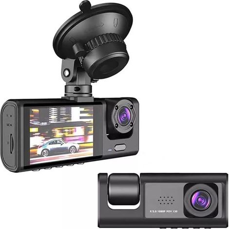 Telecamera Per Auto Dashcam Full Hd Dvr Car Video 3 Cam Da Retromarcia