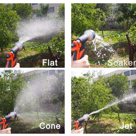Lance à eau haute pression, pistolet à eau réglable à 8 niveaux pour le jardin, le lavage de voiture et le bain des animaux domestiques.