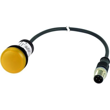 Voyant lumineux RMQ Compact jaune plat 0o/0f M12A-male câble noir 0 2 m. EATON C22-L-Y-24-P1